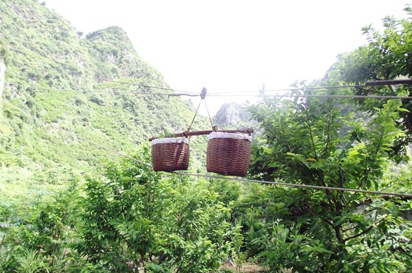 Na đang "đu d&acirc;y" xuống n&uacute;i