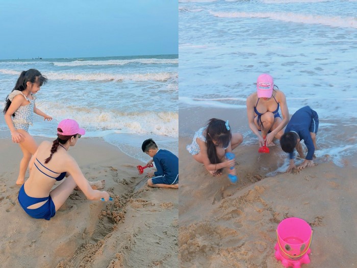 Dù lịch trình bận rộn nhưng cô vẫn dành thời gian vui vẻ, yên bình bên các con