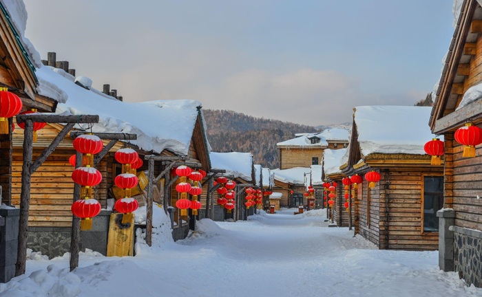 Làng Tuyết Hương ở Cáp Nhĩ Tân. Ảnh: Internet