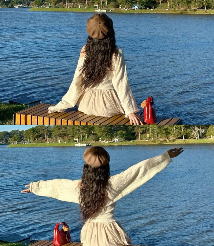 Khung cảnh thơ mộng của Hồ Xuân Hương - địa điểm chụp ảnh Tết ở Đà Lạt 