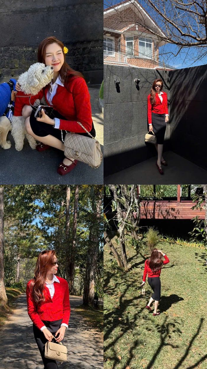 Thanh Thanh Huyền mở đầu năm mới với phong cách giản dị trong chuyến du lịch Đà Lạt đầu năm. Ảnh: FBNV.