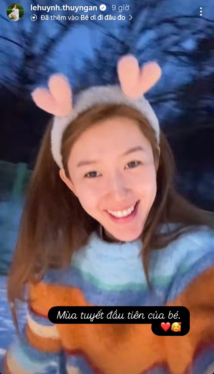 Nữ diễn viên chia sẻ khoảnh khắc đầy dễ thương khi tận hưởng mùa đông ở Hàn. Ảnh: Instagram nhân vật