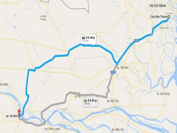 Hướng dẫn di chuyển đến vườn chà là Sa Đéc