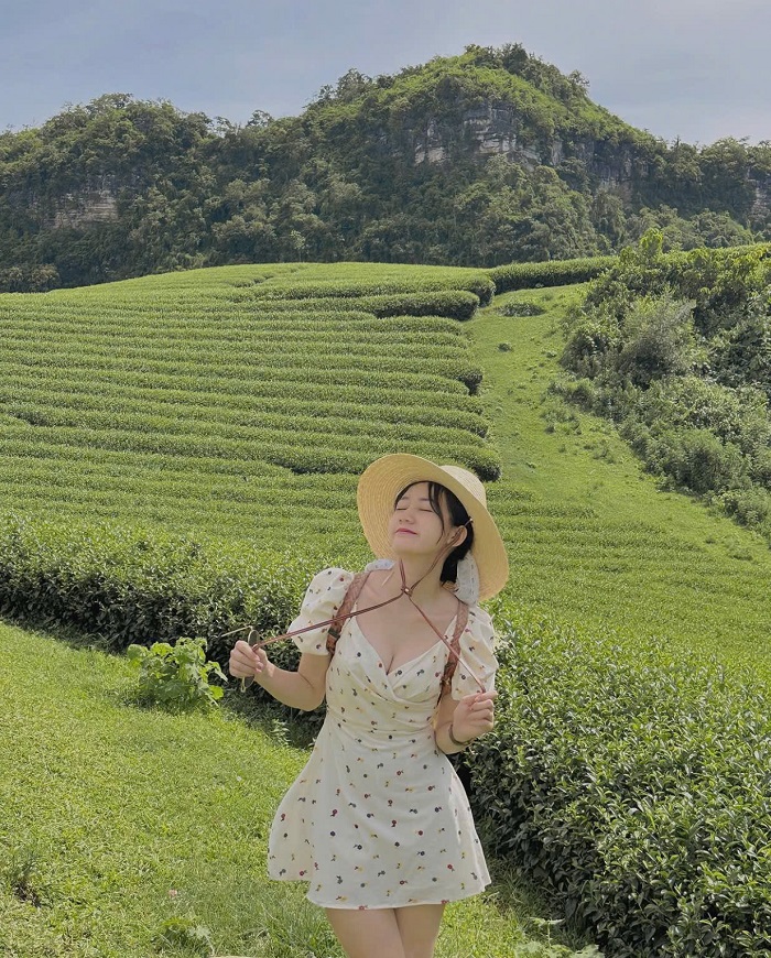 Tới đồi chè Trái tim Mộc Châu còn cho bạn thưởng thức những chèn trà thơm ngon