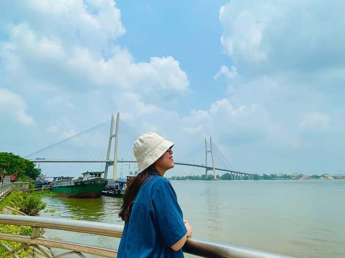 Ngắm cảnh từ cầu Mỹ Thuận Vĩnh Long 