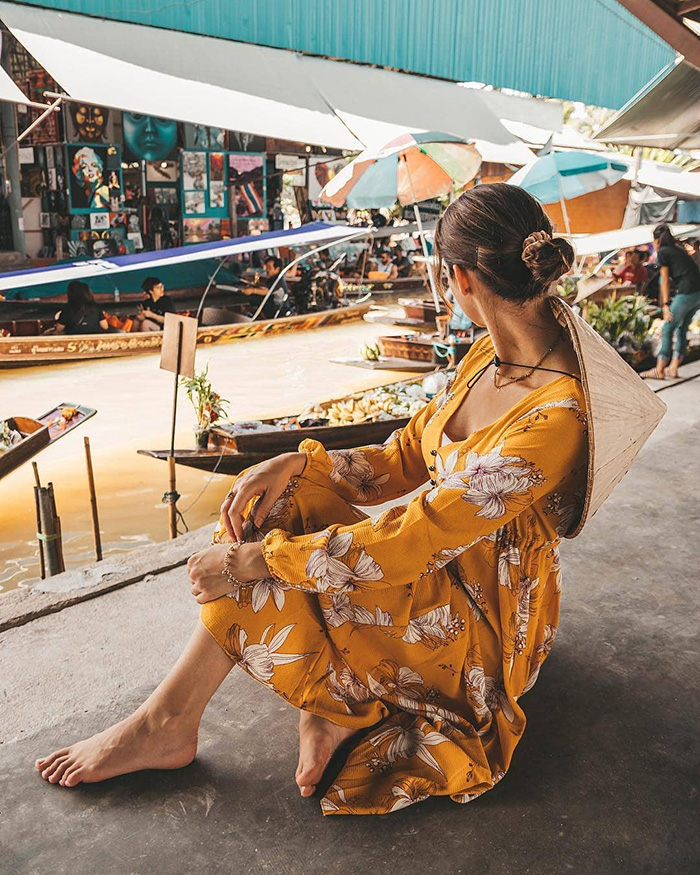 Nhiều du khách thế giới ghé thăm chợ nổi Damnoen Saduak Thái lan