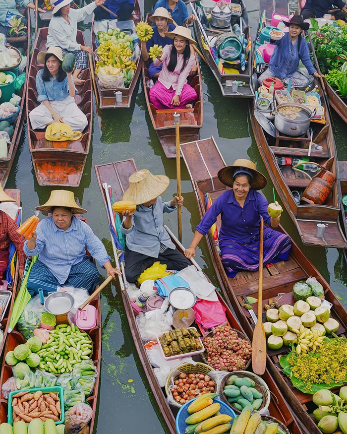 Khám phá chợ nổi Damnoen Saduak sôi động, náo nhiệt