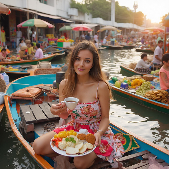 Trải nghiệm hành trình sông nước thú vị tại chợ nổi Damnoen Saduak Thái lan