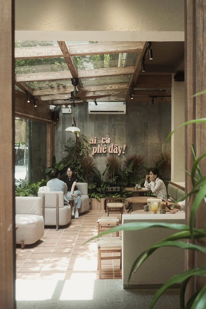 Không gian trong xanh tại quán cà phê view đẹp ở Quận Cầu Giấy Hà Nội