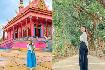 Chùa Hàng Còng An Giang: Độc đáo ngôi cổ tự màu hồng tồn tại 400 năm nơi mảnh đất Thất Sơn