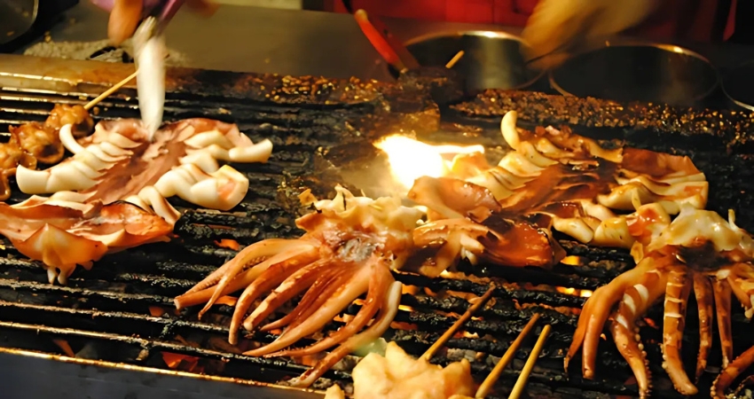 Đậm đà hương vị mực nướng Okayama