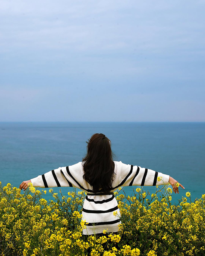 Mùa thu (từ tháng 9 đến tháng 11) tại bãi biển Hamdeok Beach Hàn Quốc