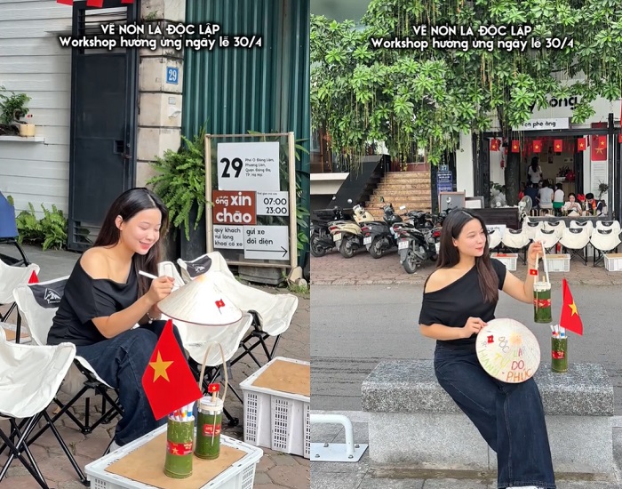 Quán cà phê trang trí 30 tháng 4 ở Hà Nội còn tổ chức vẽ workshop chào mừng đại lễ