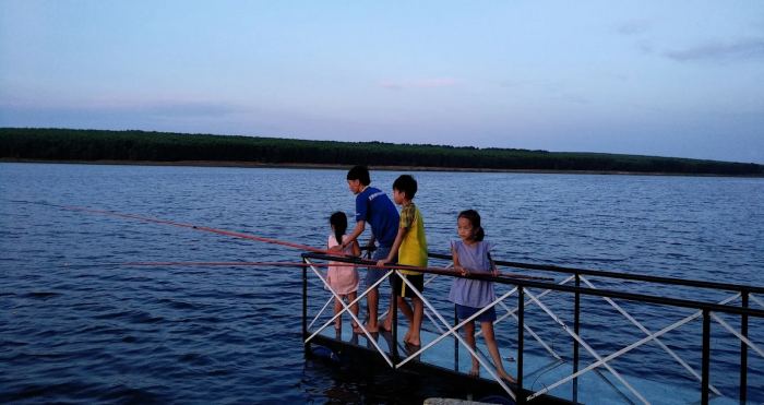 câu cá ở Bàu Thủy Ứ Quảng Trị