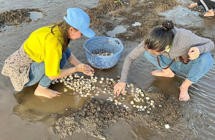  tháng 4 đến tháng 10 nhiều người đến biển Rạch Bùn Tiền Giang để cào nghêu