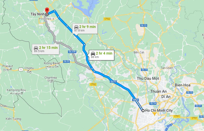 Di chuyển đến các di tích lịch sử ở Tây Ninh