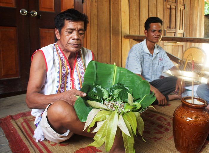 Món cá gỏi kiến vàng được ăn kèm với các loại lá rừng