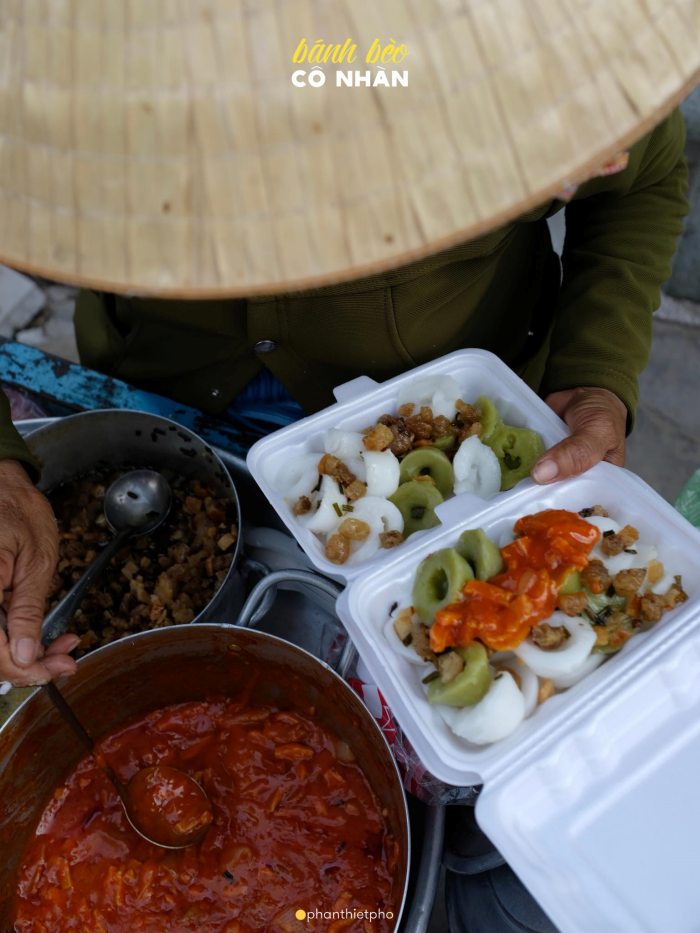 Bánh bèo lá dứa Phan Thiết quán Cô Nhàn