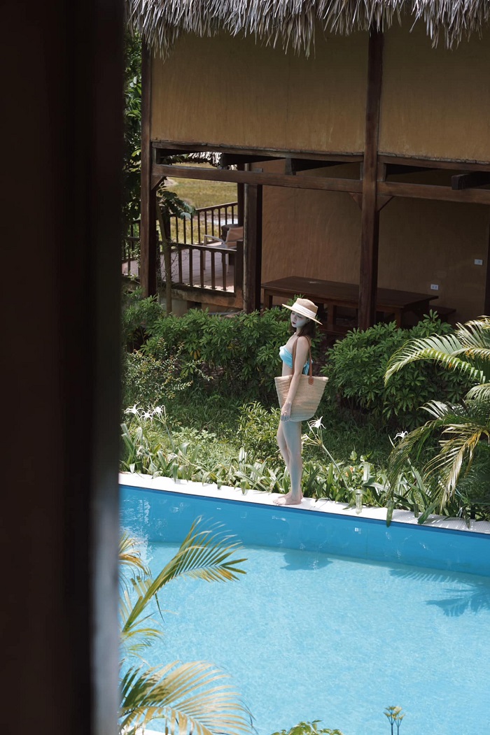 Nhiều homestay tại Làng Xăm Khòe Mai Châu có bể bơi ngoài trời cho bạn tha hồ bơi lội