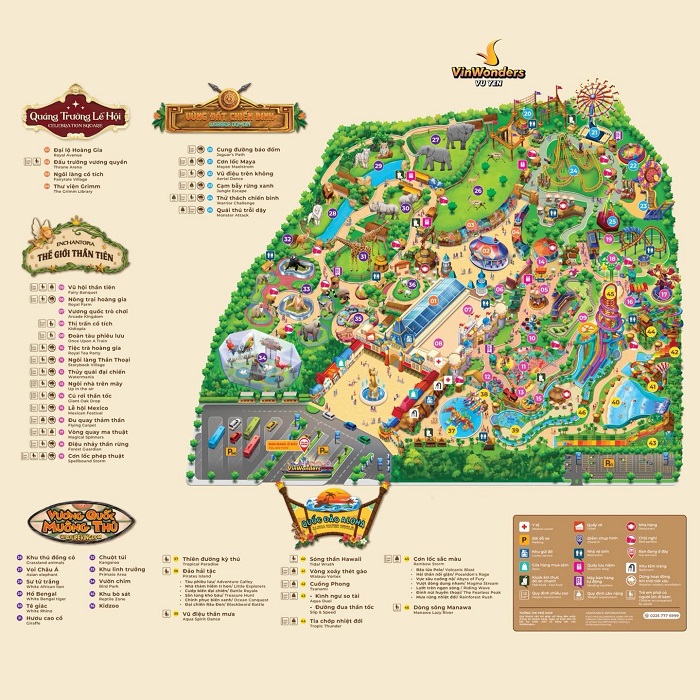Bản đồ khu vui chơi kinh nghiệm đi vui chơi ở vinwonder vũ yên hải phòng