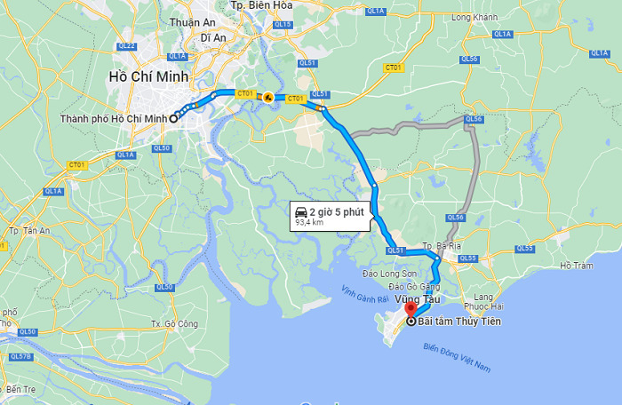 Phương tiện di chuyển đến bãi tắm Thuỷ Tiên Vũng Tàu TP HCM