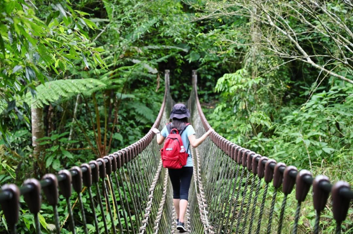 Cây cầu treo Neiwan giữa thảm trời xanh mát