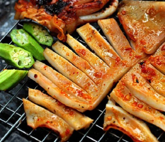 Các món ăn đặc sản Hòn Sơn Kiên Giang An Giang - Mực nang nướng ớt