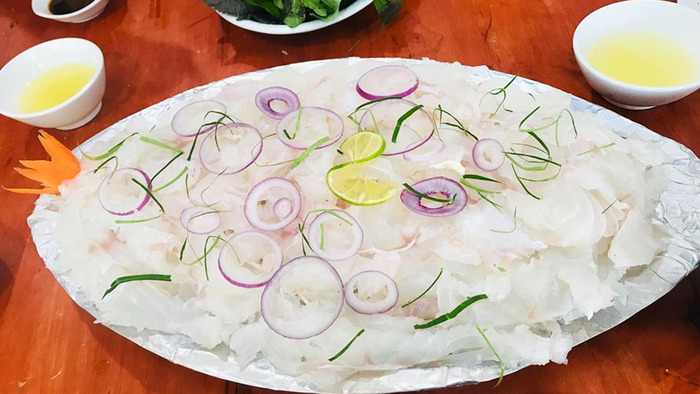 Các món ăn đặc sản Hòn Sơn Kiên Giang An Giang - Cá mú sống chấm mù tạt