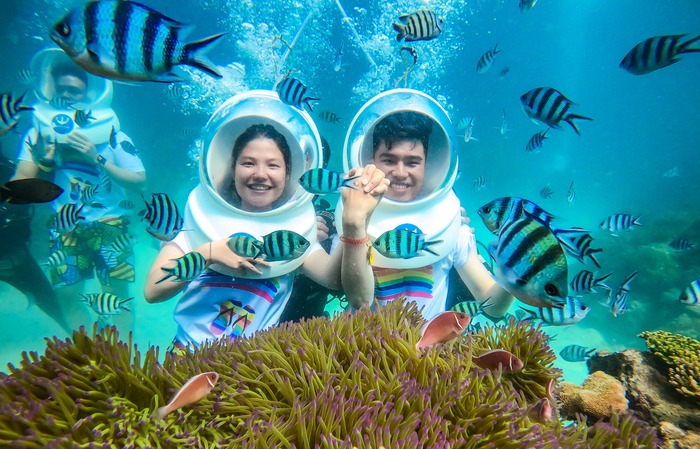 kinh nghiệm du lịch đảo An Thới Phú Quốc - Trải nghiệm đi bộ dưới biển