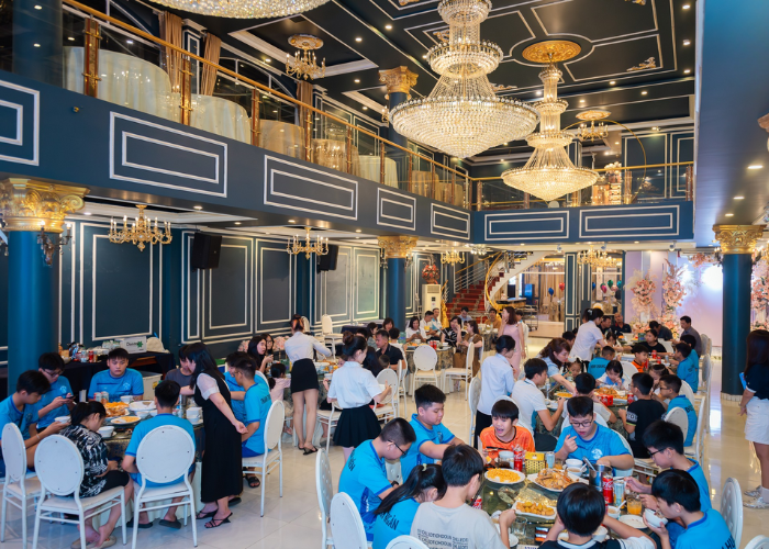 Không gian tổ chức tiệc rộng rãi, sang trọng tại nhà hàng Ngư Trường - nhà hàng tổ chức tất niên tốt nhất ở Hải Phòng.