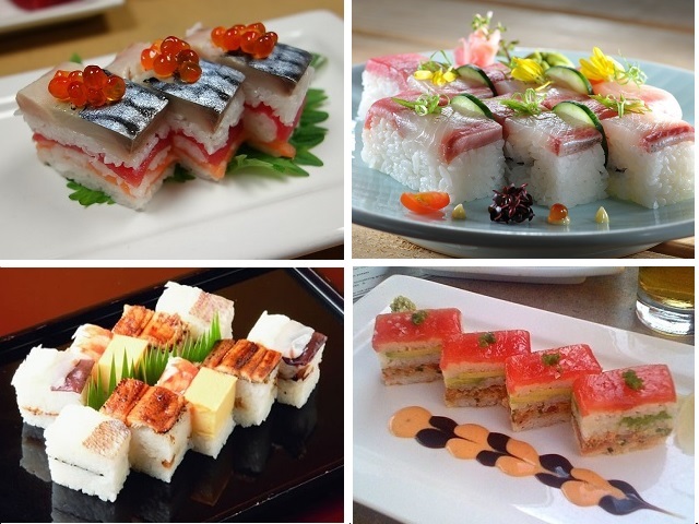 Những miếng sushi Osaka vuông vức vô cùng đẹp mắt