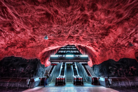 Ga tàu điện ngầm Stockholm cũng là phòng trưng bày nghệ thuật