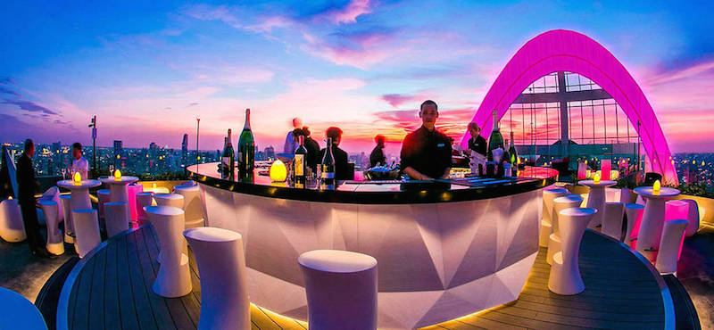 quán bar rooftop ở Bangkok