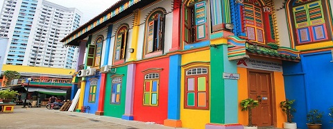 Những ngôi nhà đầy màu sắc của khu Tiểu Ấn Độ
