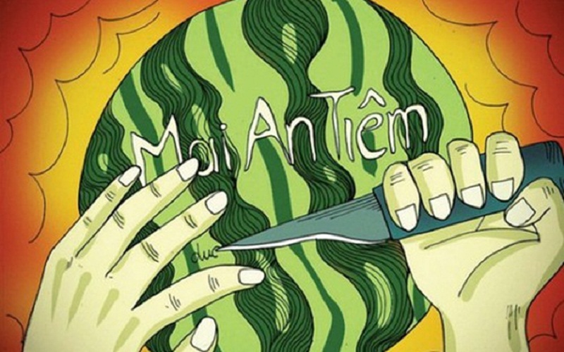 Khắc chữ lên dưa hấu được xem là hình thức quảng cáo hiệu quả