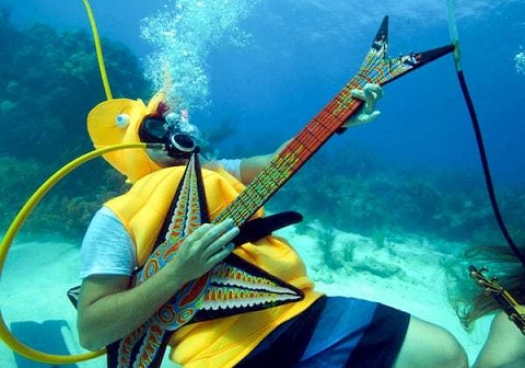 Những nghệ sĩ trình diễn âm nhạc...dưới biển