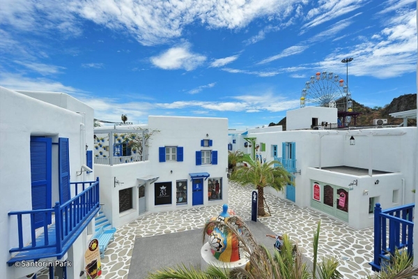 Một góc của Santorini Park Thái Lan