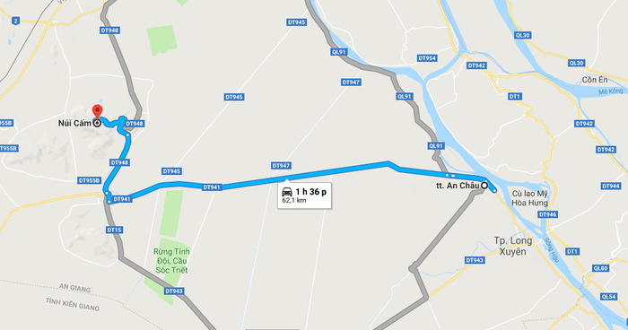 hướng dẫn di chuyển đến khu du lịch núi Sập An Giang 