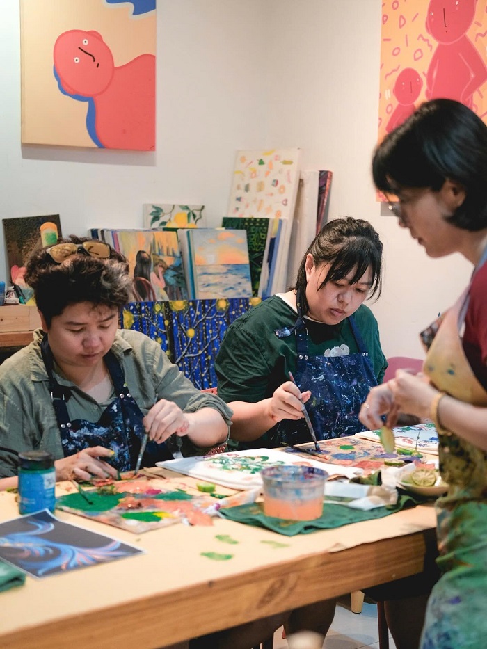 Giải tỏa stress khi tới địa điểm workshop vẽ tranh ở TPHCM