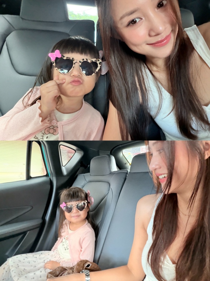 Một số hình ảnh khác ghi lại khoảnh khắc Pam đọc sách khi đang di chuyển, hay ngồi trong xe tạo dáng tinh nghịch với chiếc kính râm nổi bật. Trong bức ảnh selfie cùng mẹ, cô bé còn chu môi, tạo biểu cảm hài hước bên cạnh Salim, khiến nhiều người thích thú. Không ít bình luận cho rằng Pam ngày càng lớn, gương mặt lanh lợi và biểu cảm cứ nhìn là bật cười.