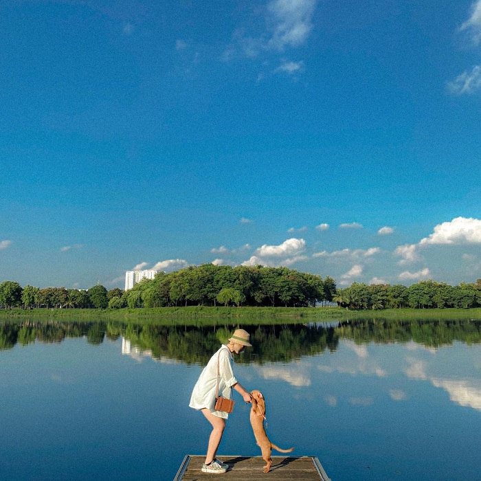 Không gian xanh mướt tại Công viên Yên Sở - địa điểm đi chơi 1-6 ở Hà Nội 