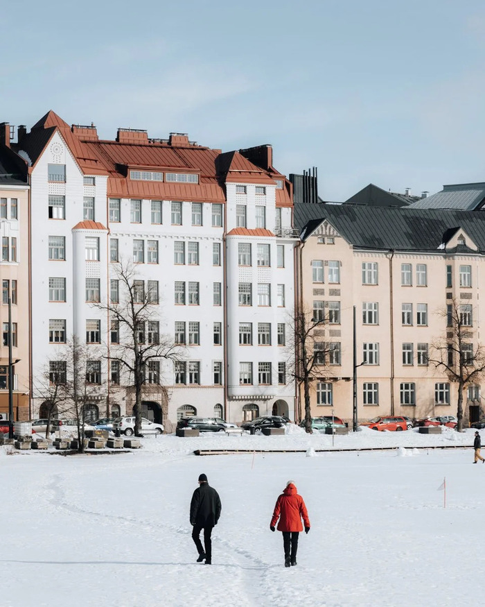 khung cảnh mùa đông tại nhà thờ đá Temppeliaukio Phần Lan và thủ đô Helsinki