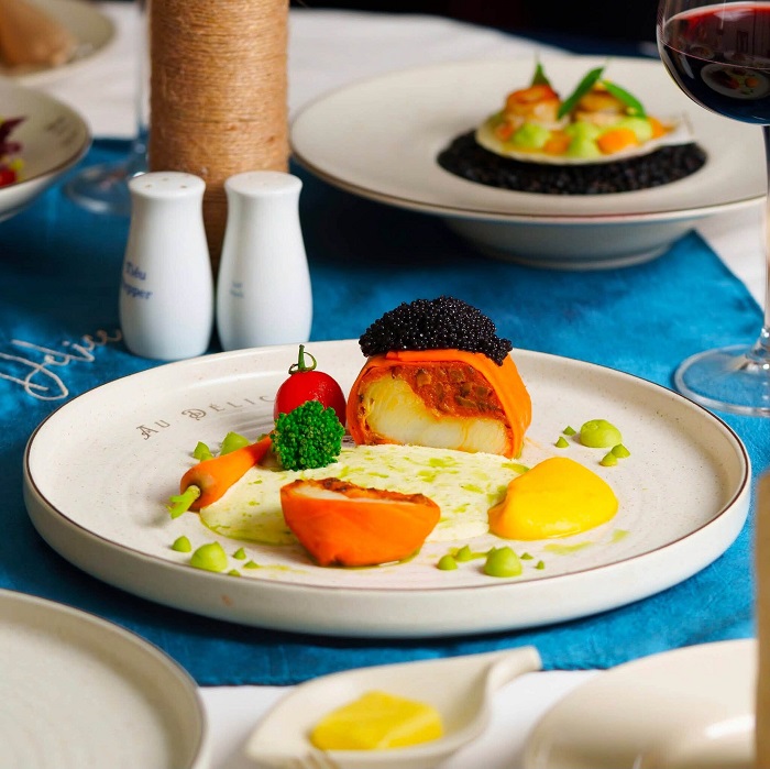 Au Délice là nhà hàng đẹp ở Hà Nội cho 20/10 với thực đơn đa dạng